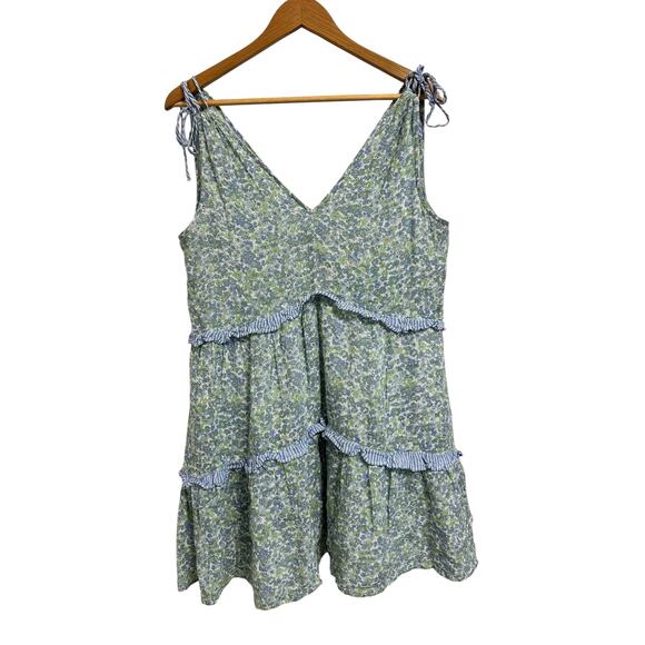 Rails Janelle blue green wildflower mix mini dress size Small - Picture 2 of 8